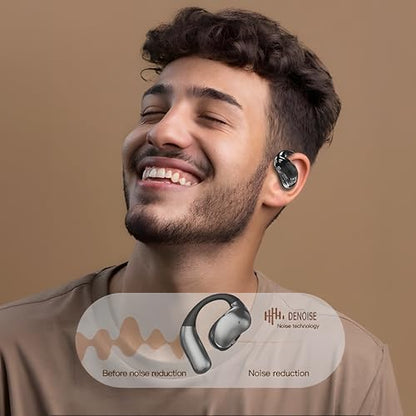 CYBERDRIVE Open-Ear Headphones, Sleep Earbuds Side Sleepers Wireless Earbuds 60+Hours Play, Hi-Res Stereo Sound Headphones with Smart Digital Display Design Fit Sports Running, Workout