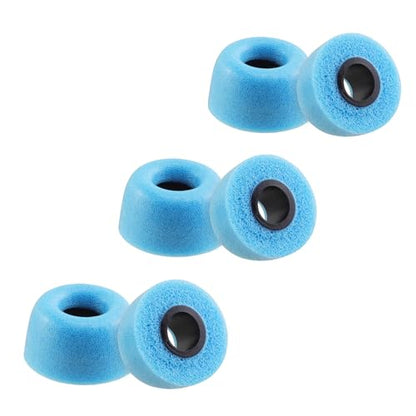 Memory Foam Eartips for JLab Go Pop+ / JLab Go Sport+ /JBuds Mini | Compatible with JLab Go Air Pop / JLab Go Air Sport Earbuds, Ultimate Comfort, 3 Pairs (S/M/L, Blue)