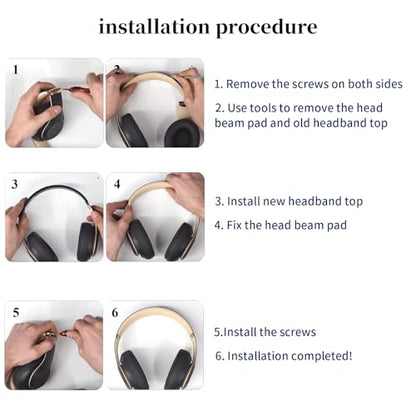 Studio Pro 2023 Replacement Headband & Hinge Replacement for Studio Pro 2023 Headphone,Durable Parts Accessories Repair Kit Set (Black) - color: Black