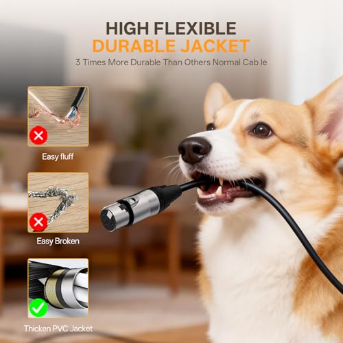 MAONO 6FT XLR Microphone Cable Premium XLR Male to Female Mic Audio Cord with Balanced 3 PIN Connector,Speaker Cable Mic Wire PD100X,200X,200W,300X,400X Microphones, Audio Mixer