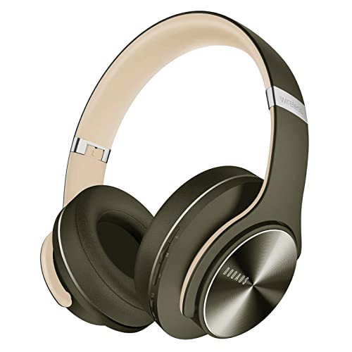 DOQAUS Bluetooth Headphones Over Ear, 90H Playtime, 3EQ Mode, with ENC Mic | Hifi Stereo Sound, Lightweight, Headphones Wireless with Soft Memory Foam Earpads, Deep Bass for Home Office Cellphone PC - color: Green