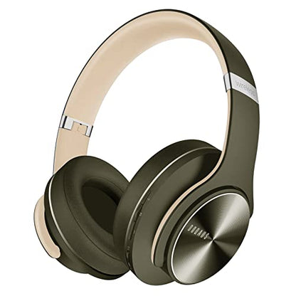 DOQAUS Bluetooth Headphones Over Ear, 90H Playtime, 3EQ Mode, with ENC Mic | Hifi Stereo Sound, Lightweight, Headphones Wireless with Soft Memory Foam Earpads, Deep Bass for Home Office Cellphone PC - color: Green