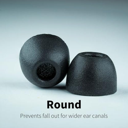 Comply 100 Core Series Memory Foam Replacement IEM Ear Tips, Round, Black - size: Small, style: Round 2.0