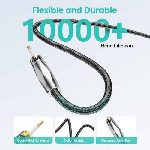EMK Toslink to Mini Toslink Optical Audio Cable 24K Gold-Plated Digital S/PDIF Fiber Optic Cables for Home Theater,Sound Bar,TVs,Amplifiers,Hi-Fi Systems (26FT/8M) - size: 26FT/8M