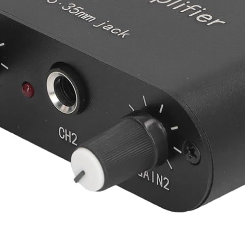 Dual Channel Sound Preamplifier Professional Grade 1/4 Inch 6.35mm 0 to 20db Gain Adjustable Amplifier Amp for Microphones Instruments Music Signals Aluminum Alloy Compact Size