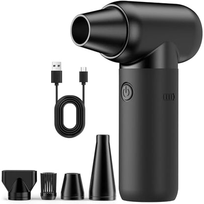 Compressed Air Duster - Super Power Electric Air Duster for Cleaning Keyboard&PC 3 Gears Adjustable Rechargeable Cordless Jet Dry Blower Air Blower for Car and Home-Replace Compressed Air Can