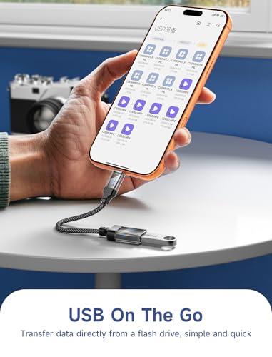 JSAUX USB to USB C Adapter [2 Pack], USBC OTG Compatible with MacBook Pro/Air, iPhone 15 Pro Max, Samsung Galaxy S24/S23/S22/S21 and More USB C Devices-Crystal Black - color: Crystal Black