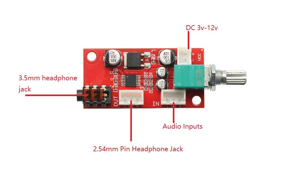 2 Pcs Headphone Amp MAX4410 Headphone Amplifier Board Headset Amplifier Mini Amp for Pre-Amplifier Single Battery Power 80mw*80mw
