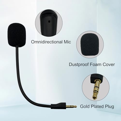 Replacement Game Microphone for Logitech G PRO X2, X | Compatible with G Pro Wired Gaming Headsets, For PS4 Pro PS5 Xbox One X PC, Detachable, Noise Cancelling