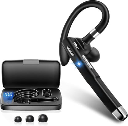 Hsility Bluetoth Headset with Mic for Office 270 Degree Rotatble Wireless Earbuds for Truck Driver - color: Black