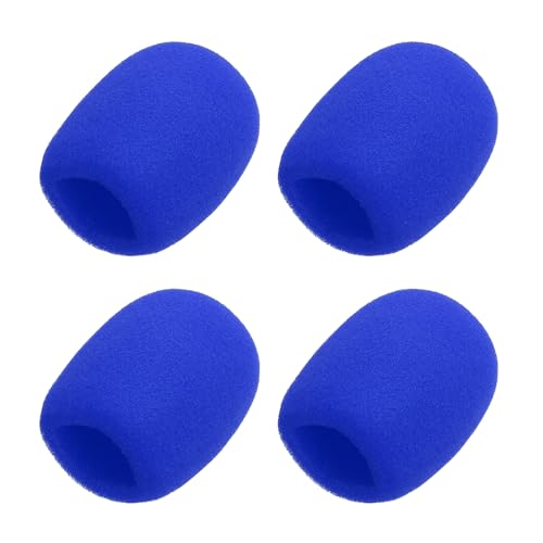 MECCANIXITY 4pcs Microphone Foam Covers, 40mm (1.57") ID 10mm (0.39") Thickness Microphone Windscreen Foam Cover for Most Handheld Microphones, Blue - color: Blue