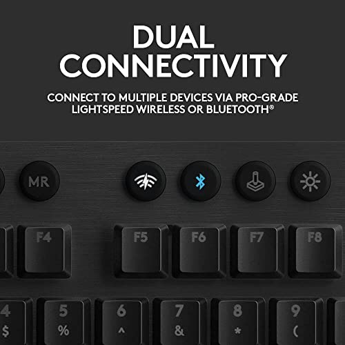 Logitech G915 Lightspeed RGB Mechanical Gaming Keyboard, Low Profile GL Tactile Key Switch, LIGHTSYNC RGB, Advanced Wireless and Bluetooth Support - Tactile,Black