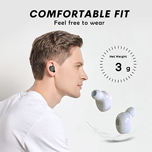 True Wireless Earbuds Bluetooth in-Ear Headphones 5.2 Small Tiny Invisible Earbuds Wireless Bluetooth Discreet Bluetooth Earbuds for Work Blue Tooth Ear Buds Wireless Earphones with Mini Earbuds Case