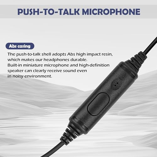 1-Pin 2.5MM Walkie Talkies Earpieces with Mic Covert Air Acoustic Tube Headset for Motorola Talkabout MH230R MR350R T200 T200TP T260 T260TP T600 MT350R Two Way Radio (2 Pack)