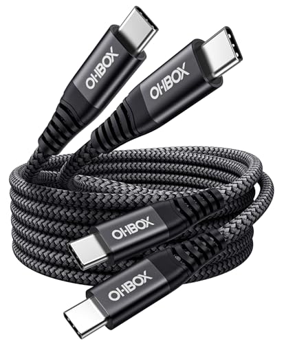 USB C to C 케이블 60W [2팩 3FT], USBC to USBC 고속 충전 케이블 | CarPlay 내구성이 뛰어난 브레이드 아이폰 USB C 충전기 케이블 USB 타입 C 코드 아이폰 17/16/15/프로 맥스, 갤럭시 S23 및 기타용 - 블랙 - color: 블랙., size: 3피트, style: USB C - USB C