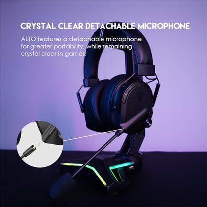 FANTECH Alto MH91 Gaming Headset with Detachable Mic, 50mm Drivers, Multi-Platform Compatible, Memory Foam Ear Cushions, in-Line Controls for PC/PS4/XBOX/Switch/Mobile