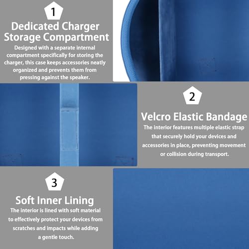 co2CREA for JBL Xtreme 5 Speaker Hard Travel Storage Case, Blue - color: Blue Case