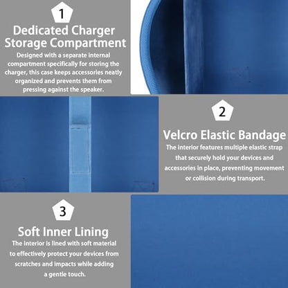 co2CREA for JBL Xtreme 5 Speaker Hard Travel Storage Case, Blue - color: Blue Case