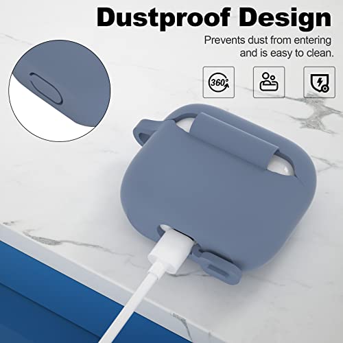 Compatible with AirPods 3 Case, Protective Silicone Cover for AirPods 3rd Generation Case 2021, Wireless Charging - Lavender Grey - color: D-Lavender Grey