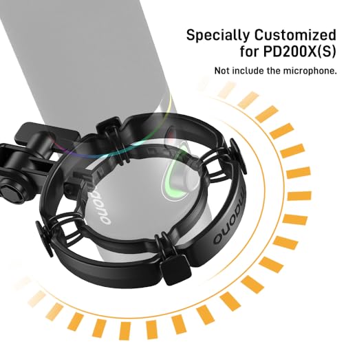 MAONO PD200XS/PD200X Shock Mount - Reduces Vibration Noise | Removable Shock Mount for Microphones with a Diameter of about 56mm/2.2 Inches, Black