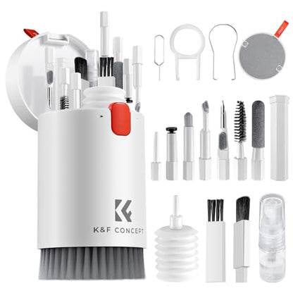 K&F CONCEPT 20-in-1 Keyboard Cleaning Kit for Phone, Camera, PC, Earphone | Suitable For Multiple Devices,Lens Pen And Blower Remove Dirt, Screen Cleaner and Pin, Disinfect, Anti-Static, Degrease,MM03