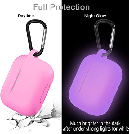 Lerobo for AirPod Pro Case, Silicone Cover with Keychain, Nightglow Purple | Glow-in-the-Dark, Scratch & Dust Resistant, Wireless Charging, Compatible with Apple AirPods Pro 2/1 Case Cover for Women Men - color: Nightglow Pink