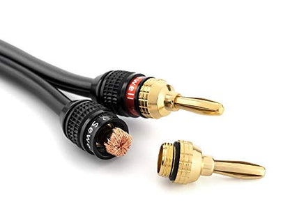 Sewell SW-29863-12 Deadbolt Banana Plugs 12-Pairs by, Gold Plated Speaker Plugs, Quick Connect | Quick Connect, Tool-Free, SW-29863-12 - size: 12 Pairs, style: Deadbolt Banana Plugs