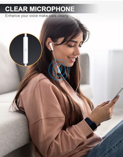USBC Headphones for iPhone 17 16 15，for Apple Headphones Wired with Mic | 2 Pack Wired Earbuds With Remote Control [Clear Call], Wired Ear Buds USB C Earphones for Galaxy S26 S25,ipad
