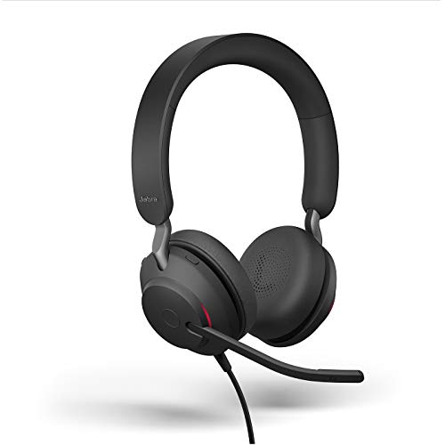 Jabra Evolve2 40 UC Wired Headphones, USB-A, Stereo, Black – Telework Headset for Calls and Music, Enhanced All-Day Comfort, Passive Noise Cancelling Headphones, UC-Optimized with USB-A Connection - size: Unified Communications, style: Stereo (USB-A)