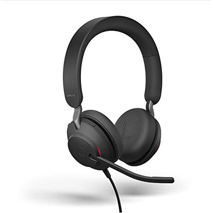 Jabra Evolve2 40 UC Wired Headphones, USB-A, Stereo, Black – Telework Headset for Calls and Music, Enhanced All-Day Comfort, Passive Noise Cancelling Headphones, UC-Optimized with USB-A Connection - size: Unified Communications, style: Stereo (USB-A)