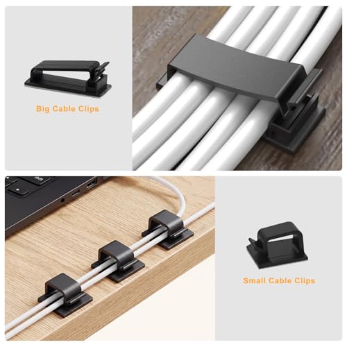 285 PCS Cable Management Kit - for Computer TV Under Desk - Black | cable organizer electrical cord management