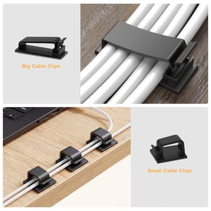 285 PCS Cable Management Kit - for Computer TV Under Desk - Black | cable organizer electrical cord management
