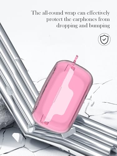 Case for AVIOT TE-V1R-HEN hololive English -Myth- Collaboration Wireless Earbuds,Soft Protective,Shockproof,BOVUGAC Silicone Case Cover with Keychain & Cleaning Kit & Lanyard-Pink - color: Pink