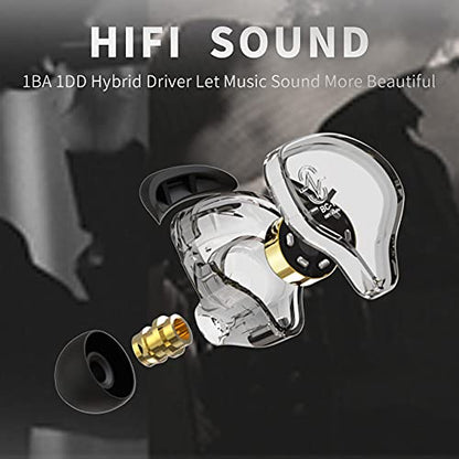 CCZ 멜로디 인이어 모니터 헤드폰, hifi 1DD 1BA 드라이버 iem 이어폰, 선명하고 깨끗한 사운드의 유선 이어버드, 가수 뮤지션 드러머 스튜디오용 3.5mm 유선 이어버드 (퍼플, 마이크 없음) - color: 퍼플., size: 마이크 없음, style: 마이크 없음