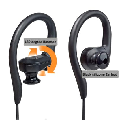 HYS 3.5mm Single Receive-Only Earpiece with Comfort Earbud Earhook | Headset with Earbud Audio Kit For Two-Way Radios,Transceivers&Speaker Mics Jacks/for Police Security and Law Enforcement Use