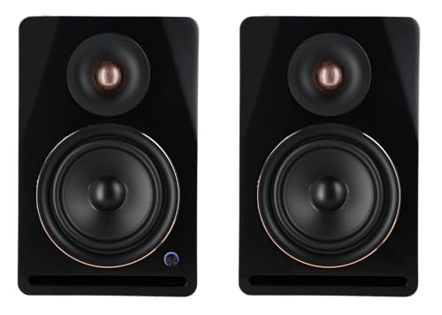 Rockville APM8B V2 Black 8" Powered Studio Monitor Pair with DMS75 Stands | 500W Peak / 160W RMS, Bluetooth 5.3, XLR/TRS/RCA/USB/3.5mm Inputs, RCA Output, Desk Clamp with 15 Degree Tilt, 4-items