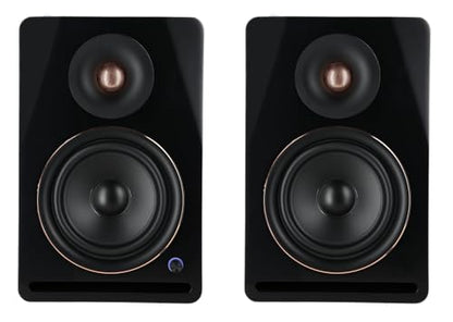 Rockville APM8B V2 Black 8" Powered Studio Monitor Pair with DMS75 Stands | 500W Peak / 160W RMS, Bluetooth 5.3, XLR/TRS/RCA/USB/3.5mm Inputs, RCA Output, Desk Clamp with 15 Degree Tilt, 4-items