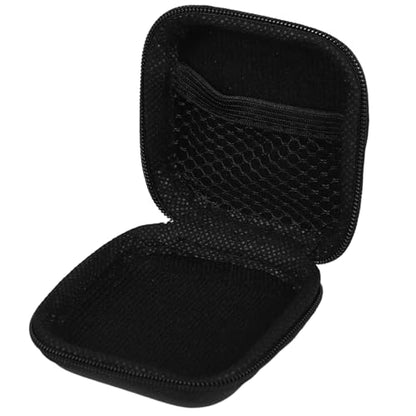 Black Earphone Case Pouch with EVA Cloth Box for Travel - color: Black