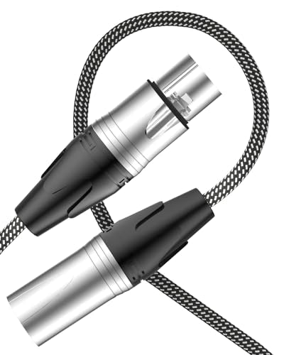 50 ft XLR Cable, Premium XLR Microphone Cable 50 ft, Braided XLR Male to Female Cable 3 Pin with XLR Connectors, XLR Patch Cable for Mixer, Recording Studio, Radio Station(1 Pack, 50 Foot) - size: 50 Feet, style: 1-Pack