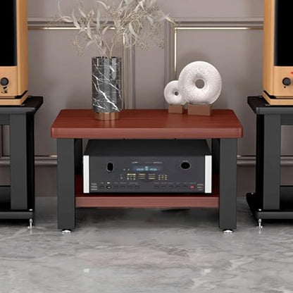 Display Shelf Stand, Small Shelf Stand, Media Stand, Rack Audio Tower Heavy Duty with Non-Slip Footpads 3 Colors 3 Sizes,Brown2 Layer - color: Brown, size: 2 layer