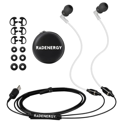 Airtube Headphones, EMF Free Earbuds, USB-C, 3D Sound | Microphone Volume Control, Zipper Bags, for Work Meetings, Sleep, Gym, High Audio Quality Devices - size: USB-C