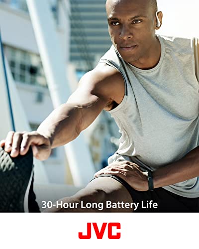 JVC Fitness Series HAEC25TB Sport True Wireless Earbuds, Black | Up to 30 Hours Battery Life, Neodymium Magnet Driver, IPX5 Water Resistance, Lightweight and Compact - color: Black