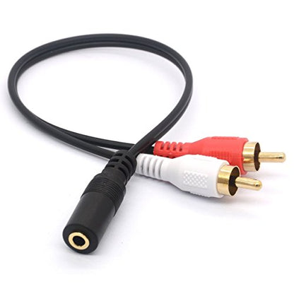 Gold Plated 3.5mm Female to 2 RCA Male Audio Stereo Y Splitter Cable(25cm) | AV Adapter for Smartphones, Tablets and mp3 Players, Home Theater (2RCA Male) - style: 2RCA Male