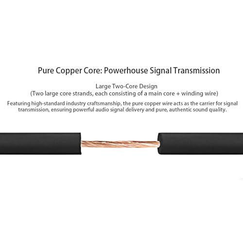 3.5mm to Dual 6.35mm Stereo Y Splitter Cable, 1/8" Male to Dual 1/4" Mono Male Audio Breakout Cord, Gold Plated Heavy Duty 5 Feet