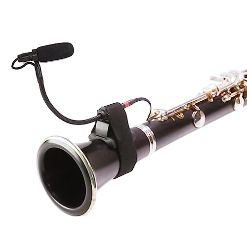 IM80-SH4-FLT Clarinet Clip-On Musical Instrument Microphone for Shure Wireless System 48V Phantom Power Input Flexible Gooseneck Condenser Microphone with Flute/Clarinet Clamp