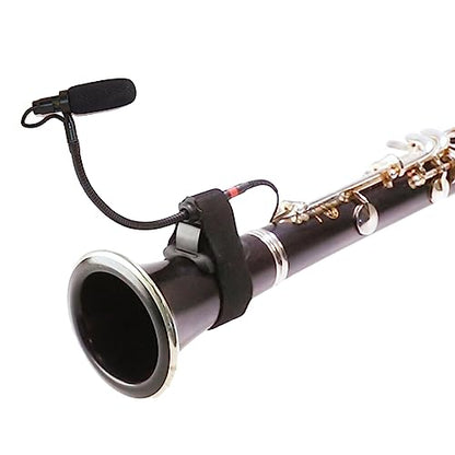 IM80-SH4-FLT Clarinet Clip-On Musical Instrument Microphone for Shure Wireless System 48V Phantom Power Input Flexible Gooseneck Condenser Microphone with Flute/Clarinet Clamp