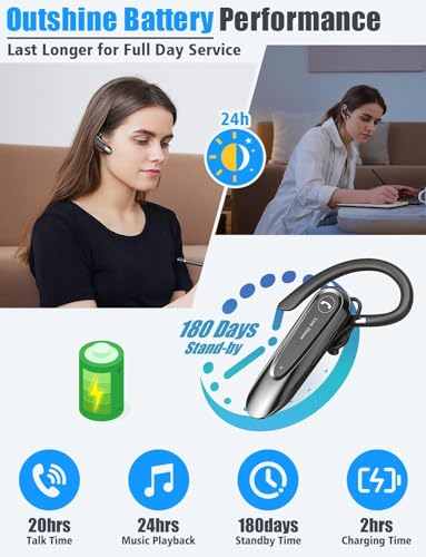 Link Dream 2 Pack Bluetooth Earpiece for Cell Phone with Mute - size: 2 Pack