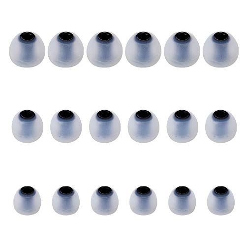 Earbud Tips High Quality Soft Silicone Earbuds Replacement Tips Fit for in-Ear Headphones(inner hole from 3.8mm - 4.0mm earphones)9 Pairs S/M/L,Gray/Black - color: Transparent Black