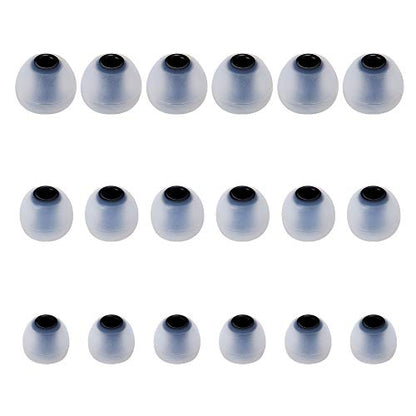 Earbud Tips High Quality Soft Silicone Earbuds Replacement Tips Fit for in-Ear Headphones(inner hole from 3.8mm - 4.0mm earphones)9 Pairs S/M/L,Gray/Black - color: Transparent Black