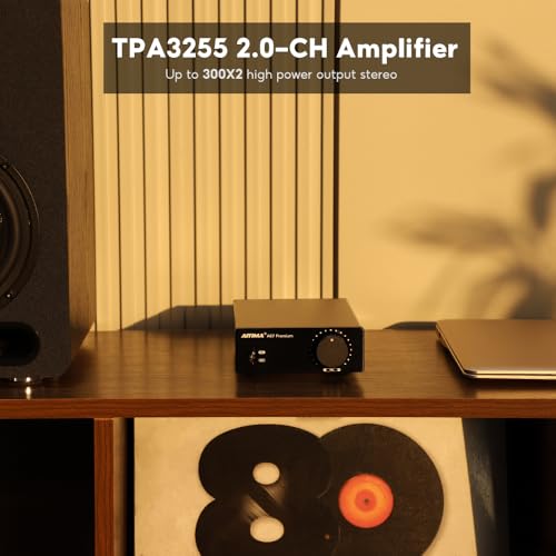 AIYIMA A07 Premium TPA3255 Power Stereo Amplifier with AUX Pre-Out 300W*2 | Swappable Op-Amp | 2 channel Desktop integrated Class D Stereo HiFi Amp For Passive Bookshelf Speaker & 2.0/2.1 Home theater